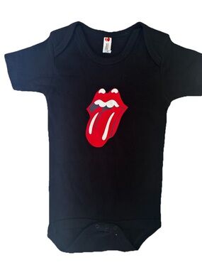 🔥24/HR SALE🔥 BUNDLE ONLY🔥 Black Baby Bodysuit with Red Tongue